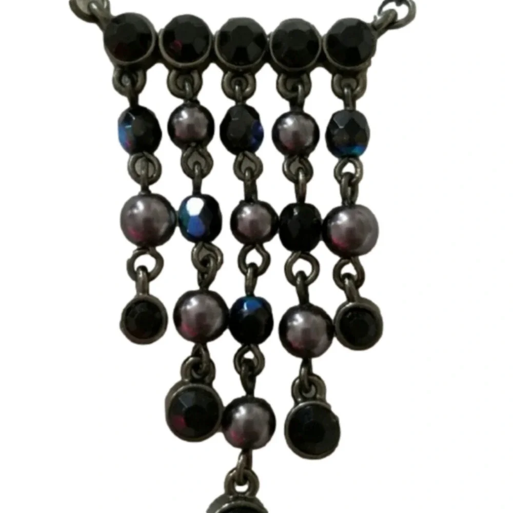 🐦necklace, Beads,gun metal chain - Picture 1 of 2